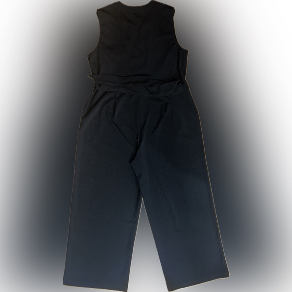 NWT Worthington SZ18W black wide leg jumpsuit 2 front & 2 breast pockets w/flaps - Picture 5 of 8